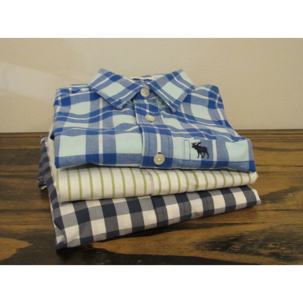 Boys Abercrombie Kids Muscle Shirt Lot Blue Navy & Green Preppy Bundle